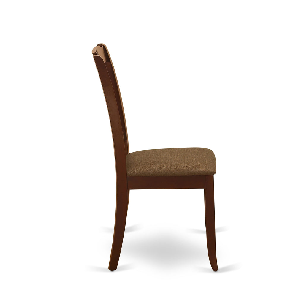 East West Furniture DAC-MAH-C Danbury Dining Room Chairs - Linen Fabric Upholstered Solid Wood Chairs