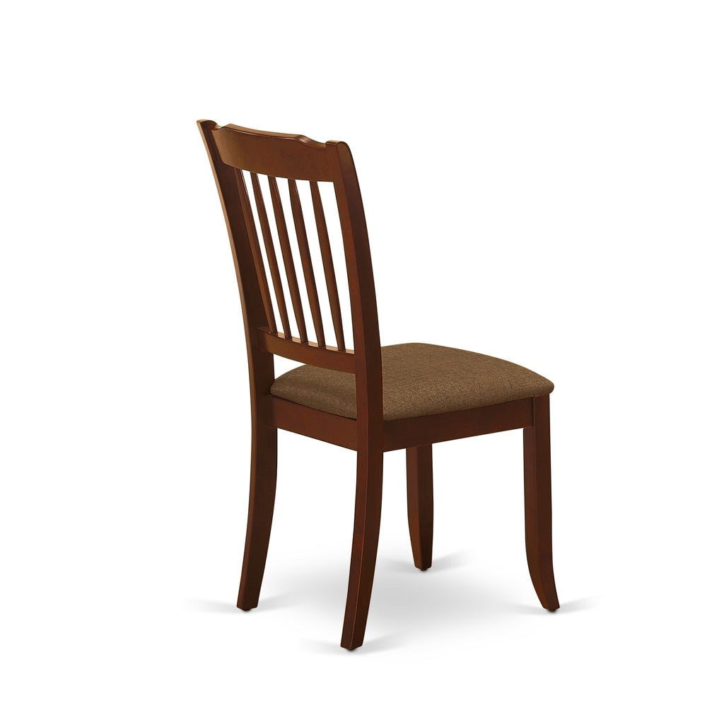 East West Furniture DAC-MAH-C Danbury Dining Room Chairs - Linen Fabric Upholstered Solid Wood Chairs