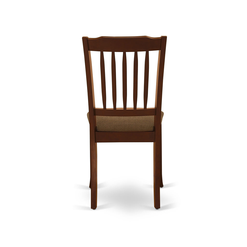 East West Furniture DAC-MAH-C Danbury Dining Room Chairs - Linen Fabric Upholstered Solid Wood Chairs