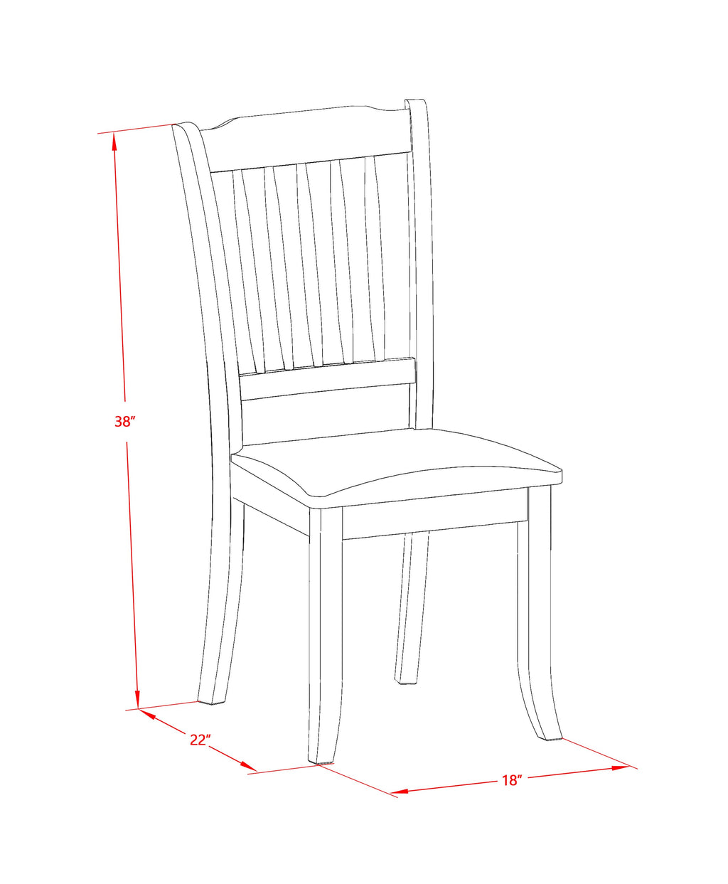 East West Furniture DAC-MAH-C Danbury Dining Room Chairs - Linen Fabric Upholstered Solid Wood Chairs