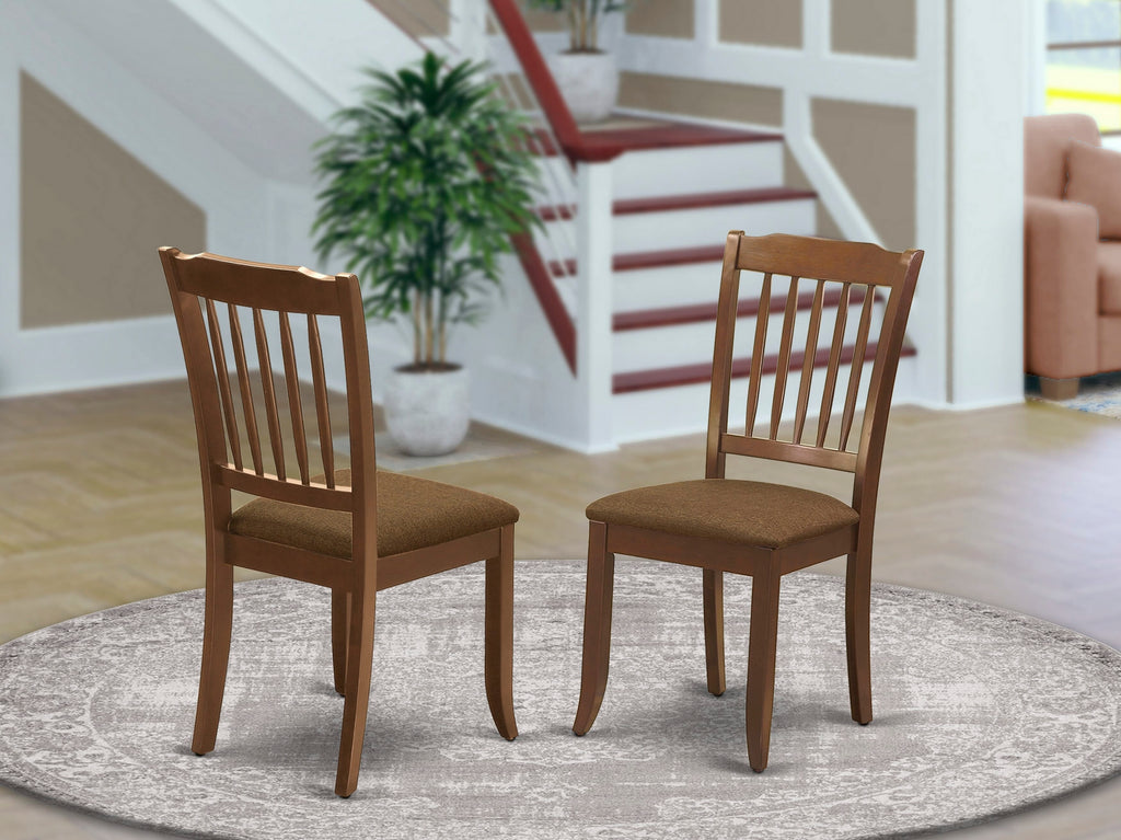 East West Furniture DAC-MAH-C Danbury Dining Room Chairs - Linen Fabric Upholstered Solid Wood Chairs