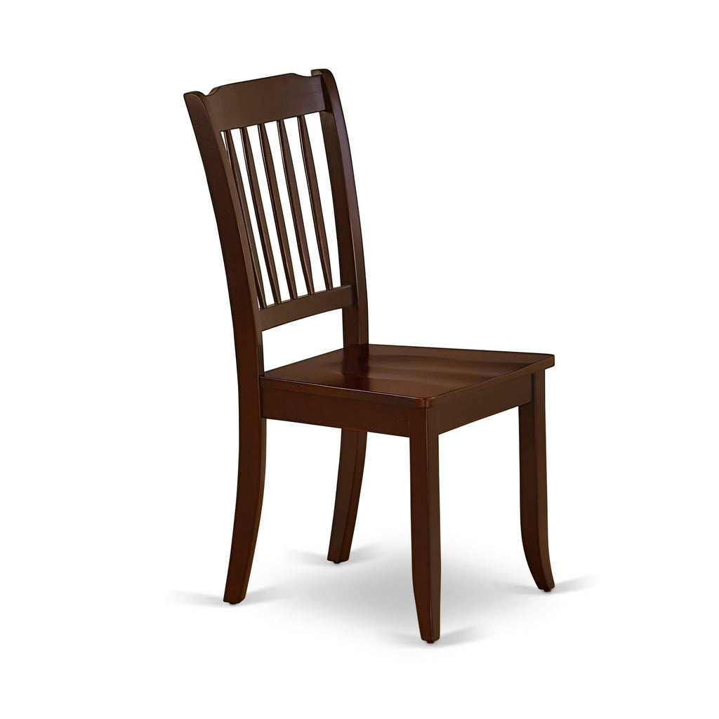 East West Furniture DAC-MAH-W Danbury Dining Room Chairs - Slat Back Solid Wood Seat Chairs