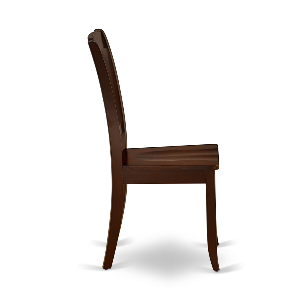 East West Furniture DAC-MAH-W Danbury Dining Room Chairs - Slat Back Solid Wood Seat Chairs