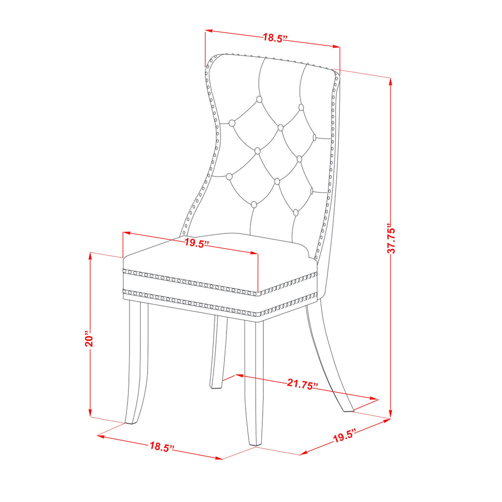 Luxe by East West Furniture NKDA5-SBB-23 5 Pieces Modern Dining Set Includes a Rectangle Kitchen Table and 4 Beige Red Faux Leather Dining Chairs, Sand Blasting Black