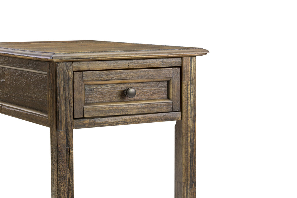 East West Furniture DE-07-ET Mid Century Night Stand with 1 Wood Drawer, Stable and Sturdy Constructed - Distressed Jacobean Finish