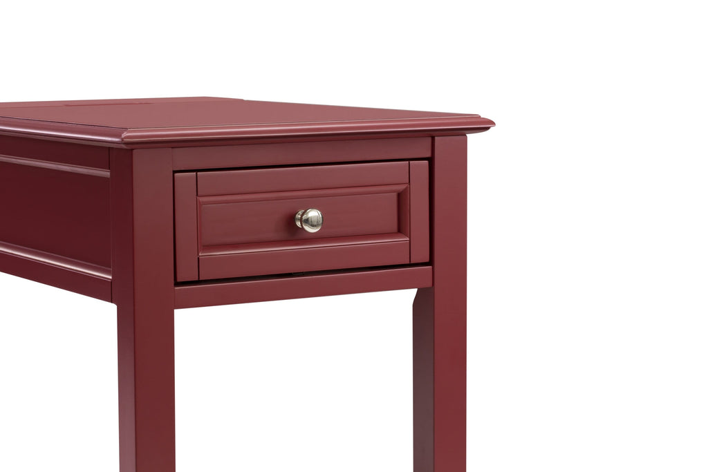 East West Furniture DE-13-ET Mid Century Night Stand with 1 Mid Century Modern Drawer, Stable and Sturdy Constructed - Burgundy Finish