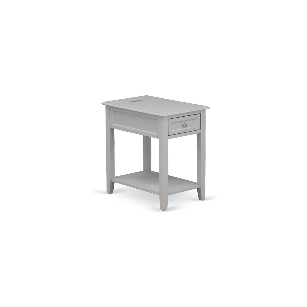 East West Furniture DE-14-ET Wood Night Stand for Bedroom with 1 Wooden Drawer, Stable and Sturdy Constructed - Urban Gray Finish