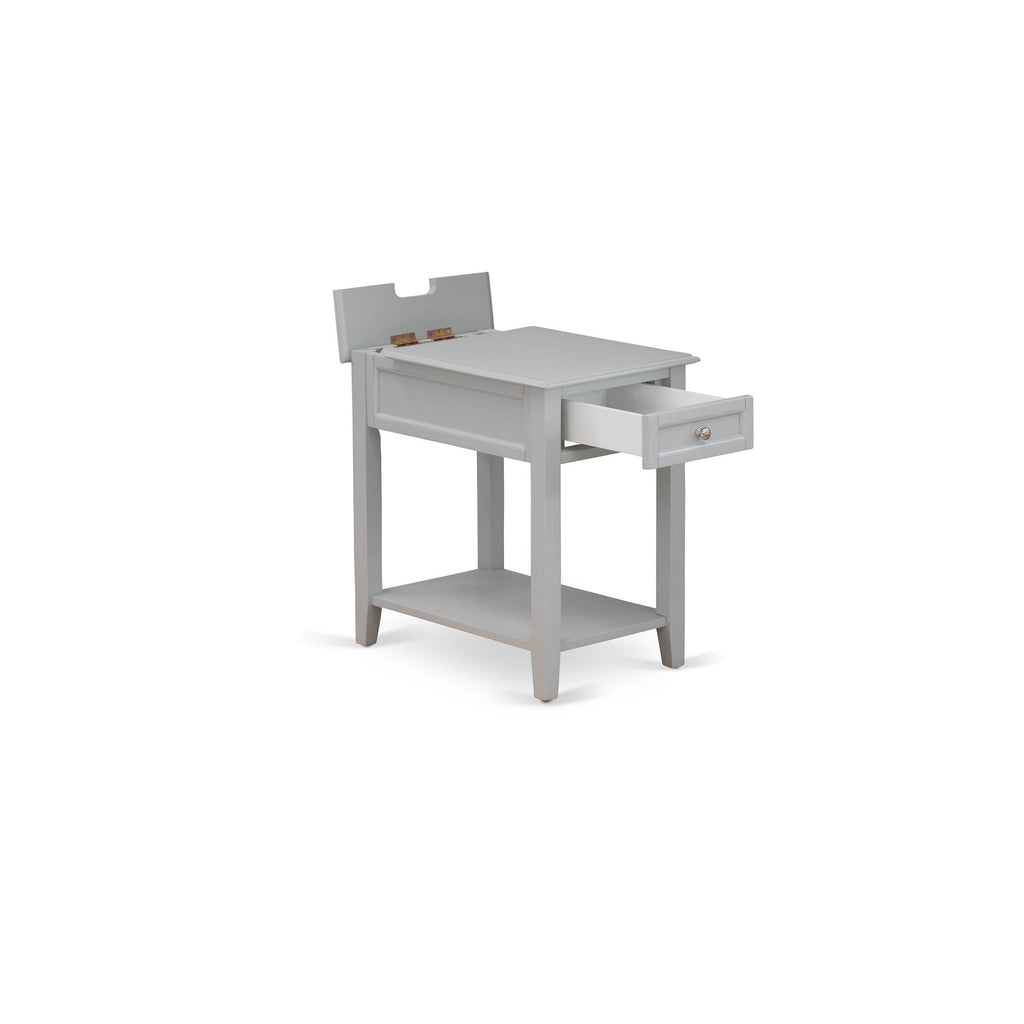East West Furniture DE-14-ET Wood Night Stand for Bedroom with 1 Wooden Drawer, Stable and Sturdy Constructed - Urban Gray Finish