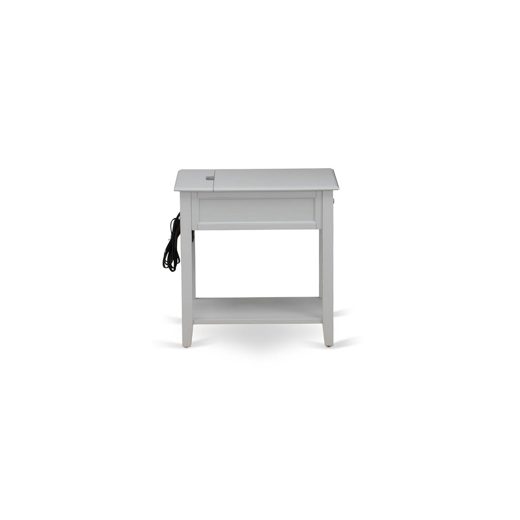 East West Furniture DE-14-ET Wood Night Stand for Bedroom with 1 Wooden Drawer, Stable and Sturdy Constructed - Urban Gray Finish