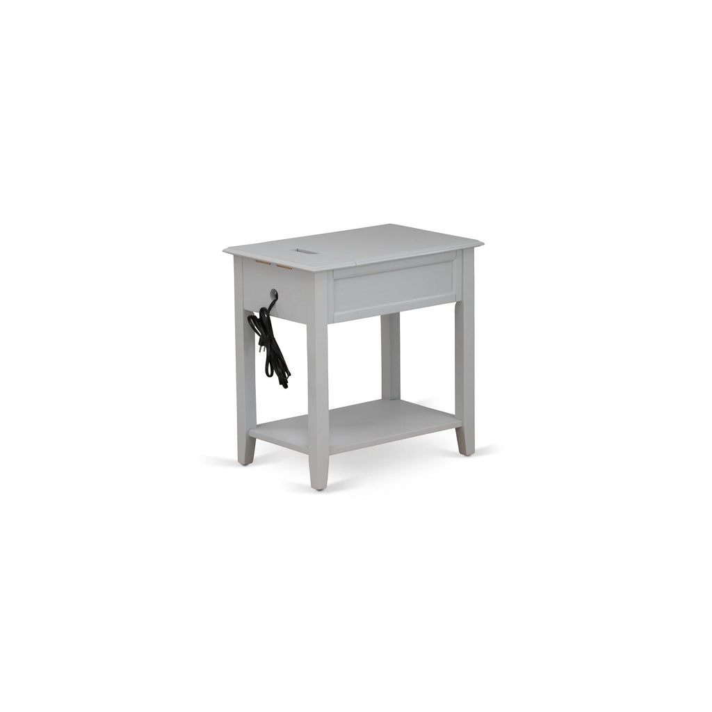 East West Furniture DE-14-ET Wood Night Stand for Bedroom with 1 Wooden Drawer, Stable and Sturdy Constructed - Urban Gray Finish