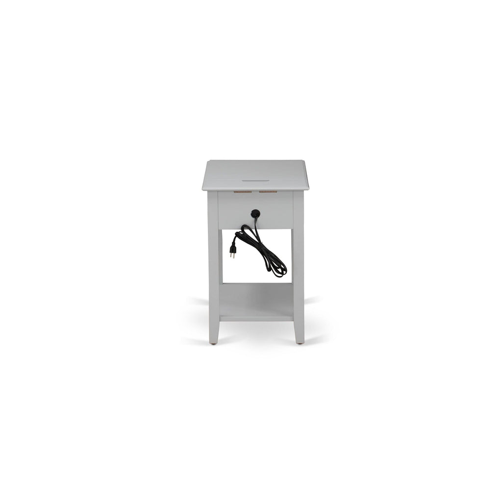 East West Furniture DE-14-ET Wood Night Stand for Bedroom with 1 Wooden Drawer, Stable and Sturdy Constructed - Urban Gray Finish