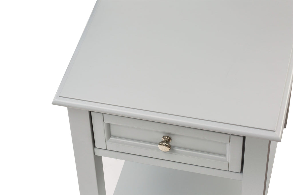 East West Furniture DE-14-ET Wood Night Stand for Bedroom with 1 Wooden Drawer, Stable and Sturdy Constructed - Urban Gray Finish