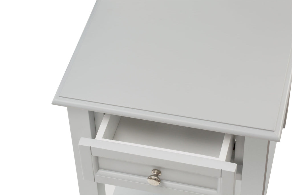 East West Furniture DE-14-ET Wood Night Stand for Bedroom with 1 Wooden Drawer, Stable and Sturdy Constructed - Urban Gray Finish