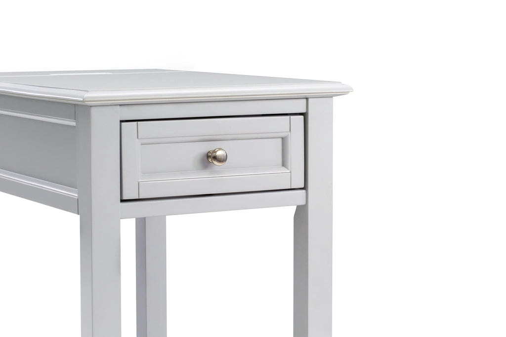 East West Furniture DE-14-ET Wood Night Stand for Bedroom with 1 Wooden Drawer, Stable and Sturdy Constructed - Urban Gray Finish