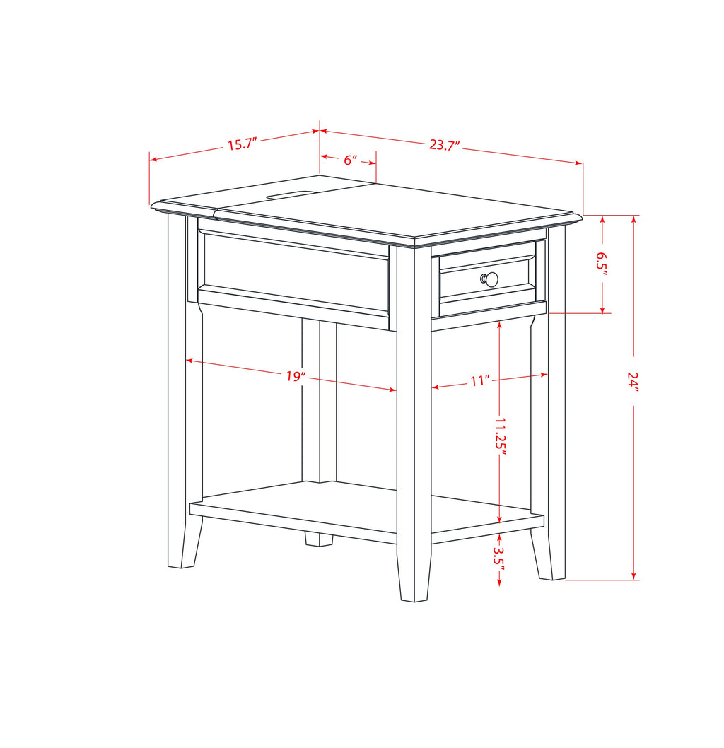 East West Furniture DE-14-ET Wood Night Stand for Bedroom with 1 Wooden Drawer, Stable and Sturdy Constructed - Urban Gray Finish