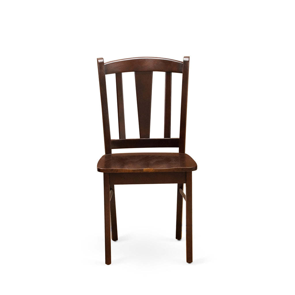 East West Furniture DLC-MAH-W Dublin Dining Chairs - Slat Back Solid Wood Seat Chairs