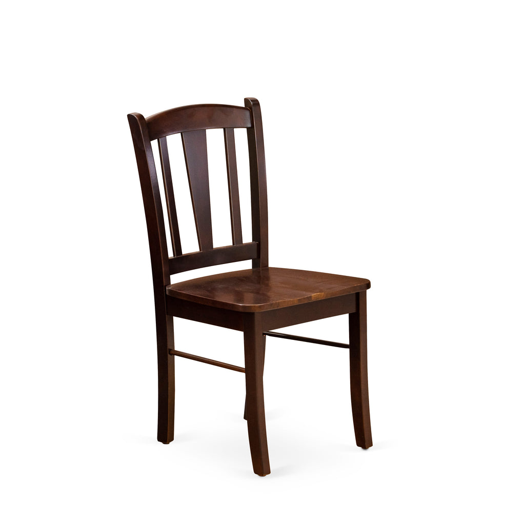 East West Furniture DLC-MAH-W Dublin Dining Chairs - Slat Back Solid Wood Seat Chairs
