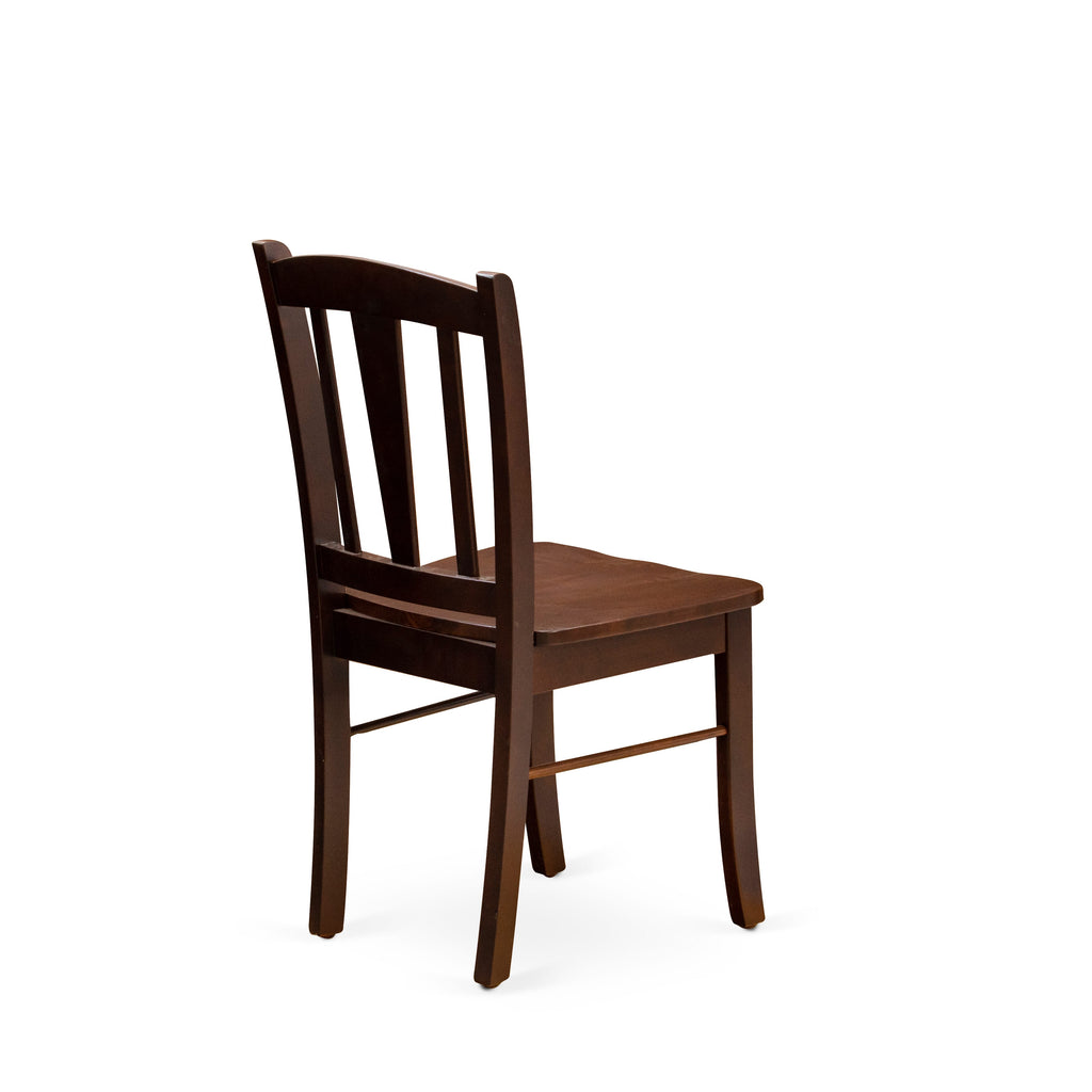 East West Furniture DLC-MAH-W Dublin Dining Chairs - Slat Back Solid Wood Seat Chairs