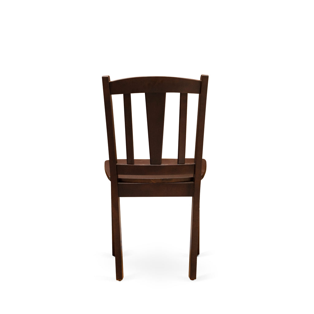 East West Furniture DLC-MAH-W Dublin Dining Chairs - Slat Back Solid Wood Seat Chairs