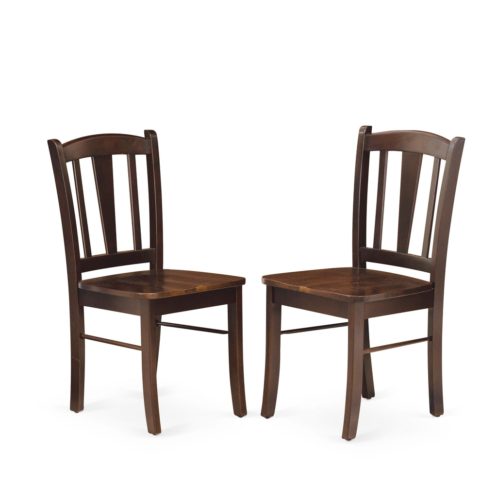 East West Furniture DLC-MAH-W Dublin Dining Chairs - Slat Back Solid Wood Seat Chairs
