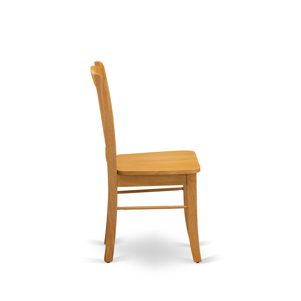 East West Furniture DLC-OAK-W Dublin Dining Chairs - Slat Back Wooden Seat Chairs