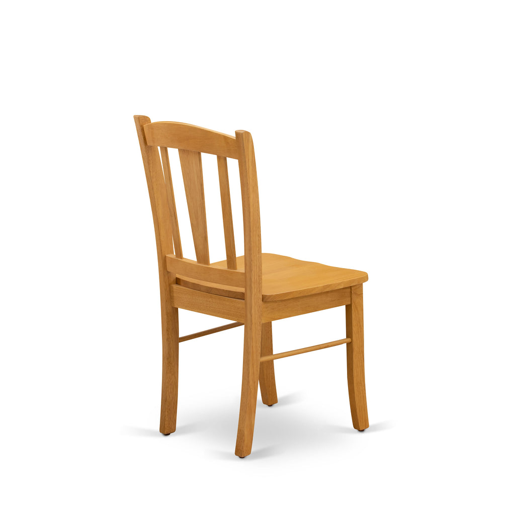 East West Furniture DLC-OAK-W Dublin Dining Chairs - Slat Back Wooden Seat Chairs