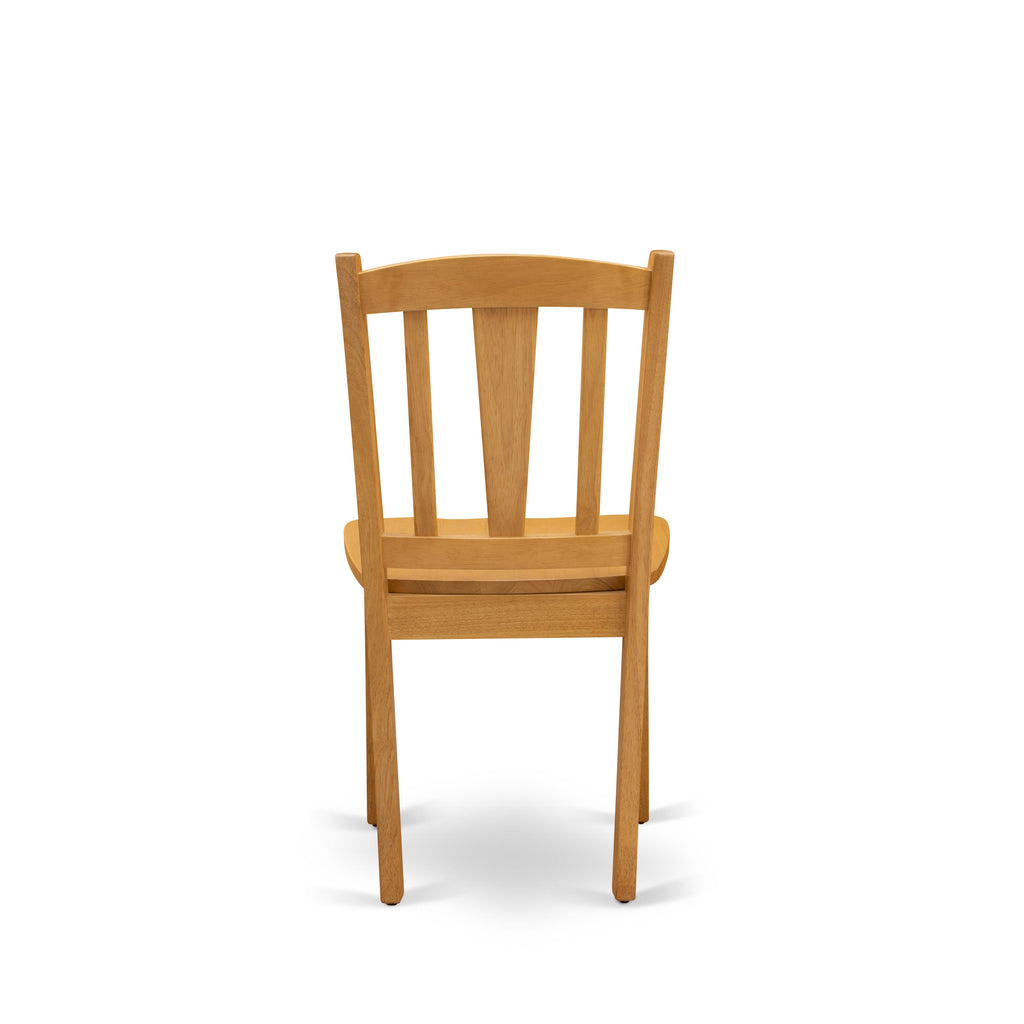 East West Furniture DLC-OAK-W Dublin Dining Chairs - Slat Back Wooden Seat Chairs