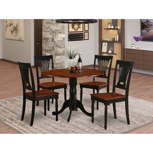 DLPL5-BCH-W 5 Pc small Kitchen Table and Chairs set-Table and 4