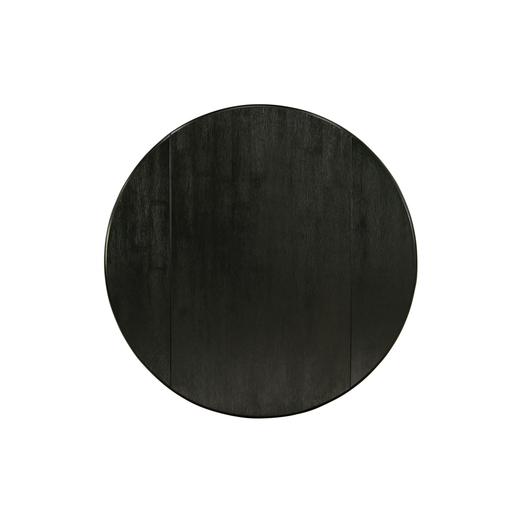 East West Furniture DLT-ABK-TP Dublin Dining Table - a Round Wooden Table Top with Dropleaf & Pedestal Base