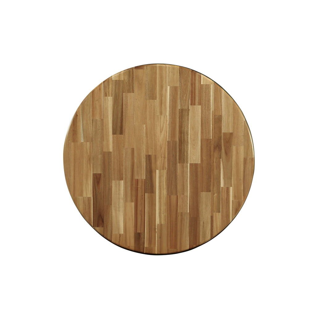 East West Furniture DLT-ANA-TP Dublin Modern Dining Table - a Round Kitchen Table Top with Dropleaf & Pedestal Base