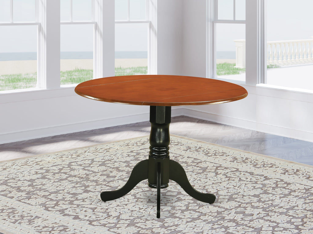 East West Furniture DLT-BCH-TP Dublin Kitchen Dining Table - a Round Wooden Table Top with Dropleaf & Pedestal Base