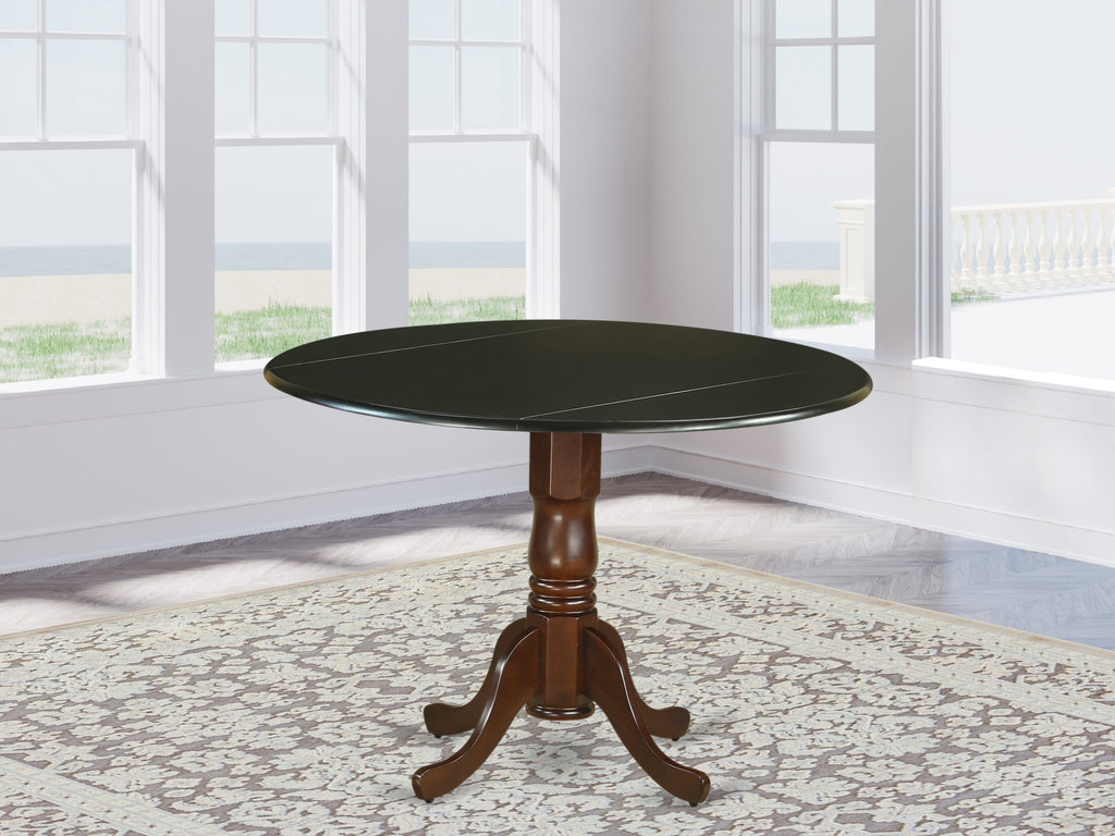 East West Furniture DLT-BMA-TP Dublin Kitchen Table - a Round Dining Table Top with Dropleaf & Pedestal Base