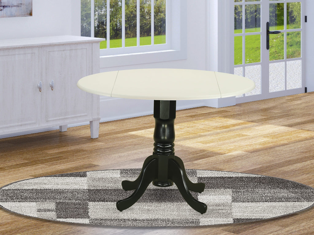 East West Furniture DLT-LBK-TP Dublin Kitchen Table - a Round Dining Table Top with Dropleaf & Pedestal Base