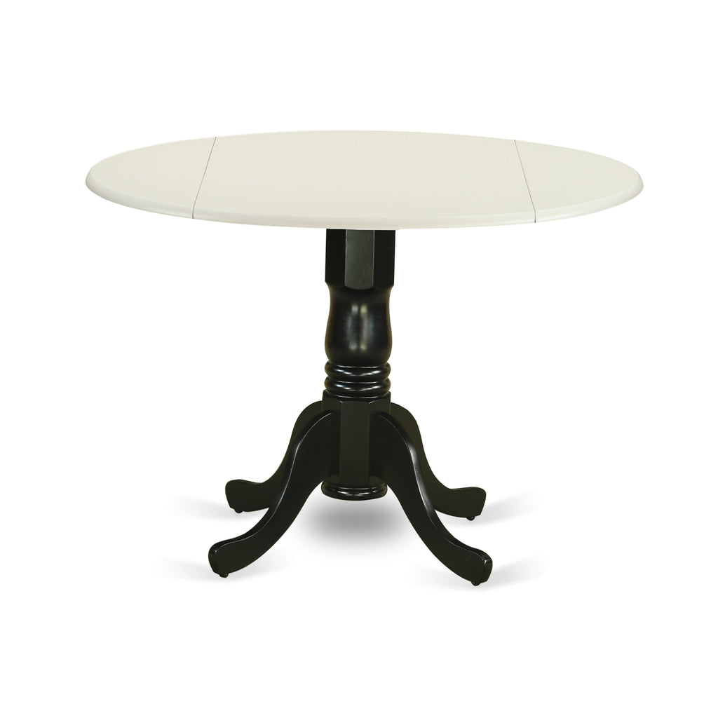 East West Furniture DLT-LBK-TP Dublin Kitchen Table - a Round Dining Table Top with Dropleaf & Pedestal Base