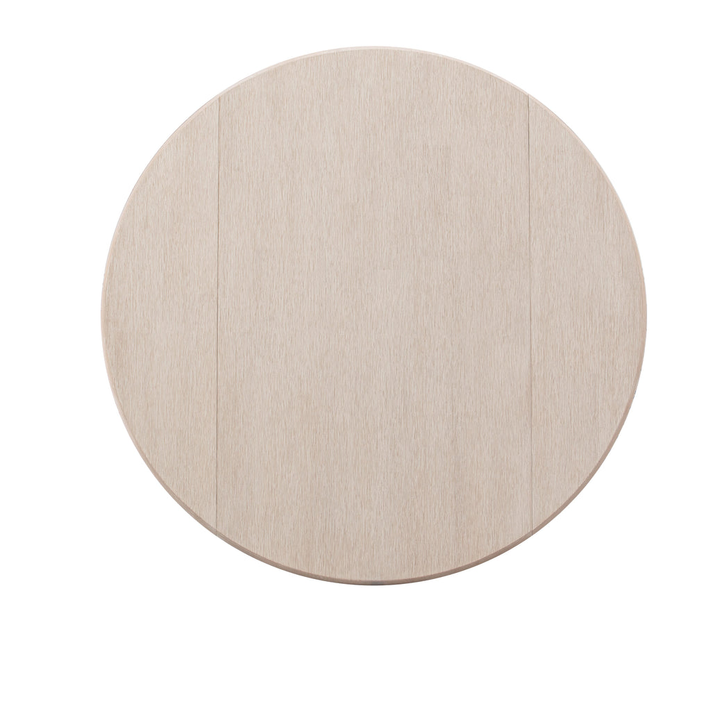 East West Furniture DMT-ABC-TP Dublin Kitchen Dining Table - a Round Wooden Table Top with Dropleaf & Pedestal Base