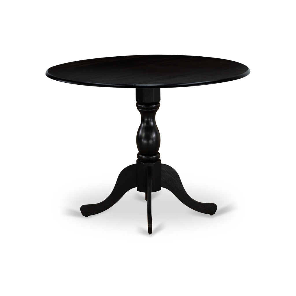 East West Furniture DMT-ABK-TP Dublin Dining Room Table - a Round Wooden Table Top with Dropleaf & Pedestal Base