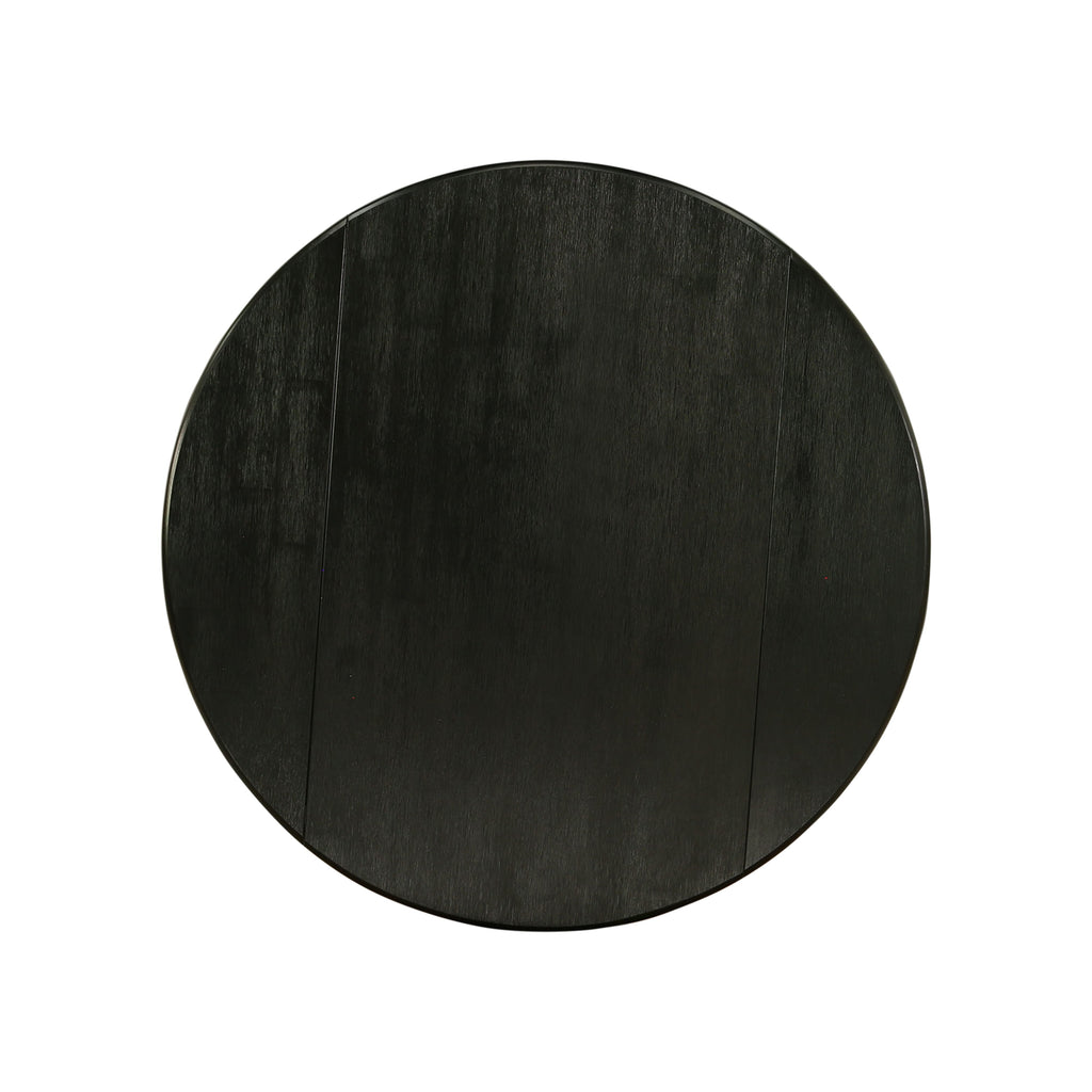 East West Furniture DMT-ABK-TP Dublin Dining Room Table - a Round Wooden Table Top with Dropleaf & Pedestal Base