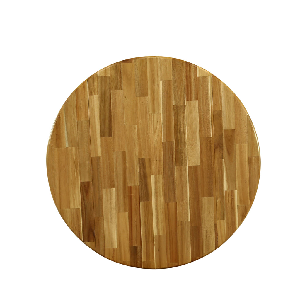 East West Furniture DMT-ANA-TP Dublin Kitchen Dining Table - a Round Wooden Table Top with Dropleaf & Pedestal Base