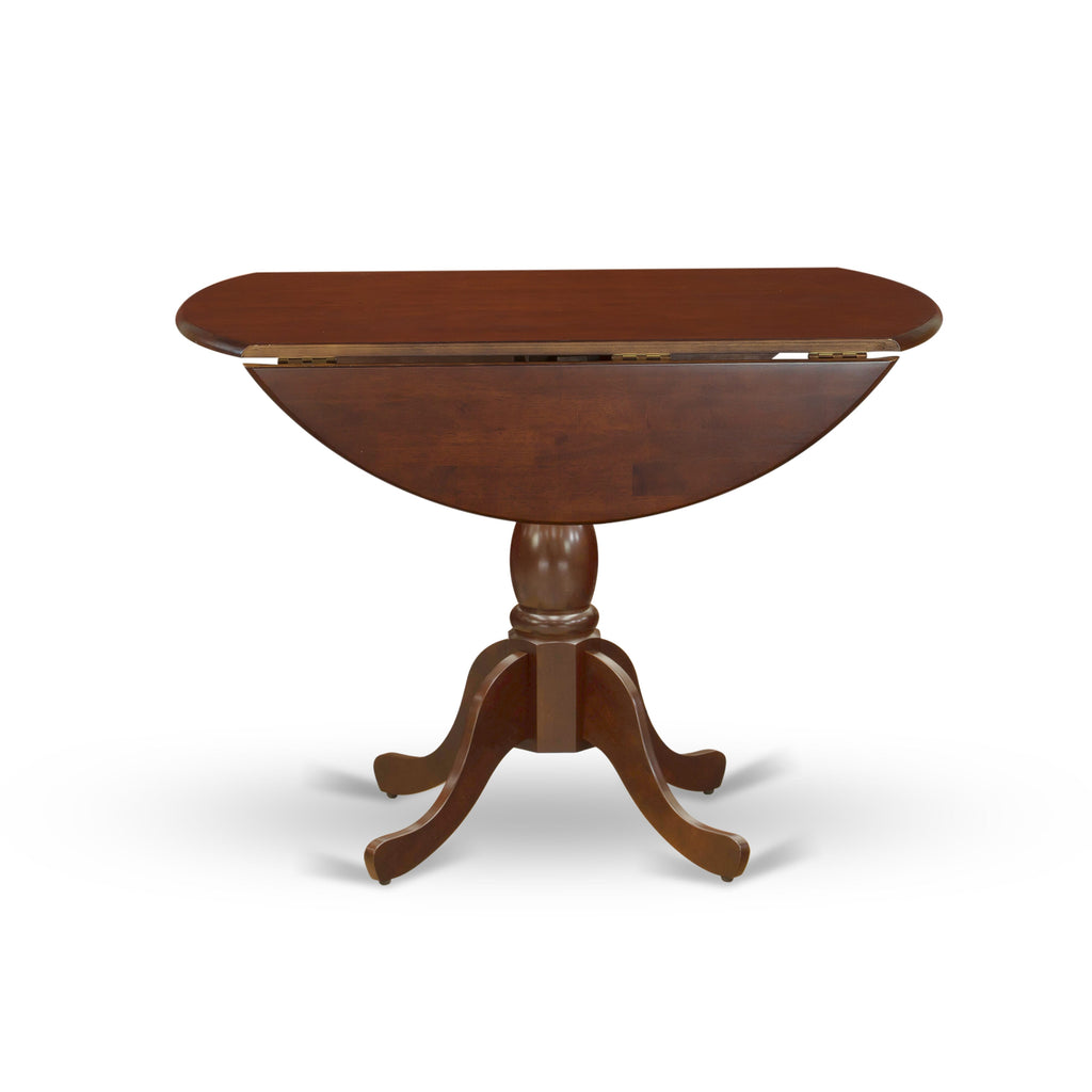 East West Furniture DMT-MAH-TP Dublin Kitchen Table - a Round Dining Table Top with Dropleaf & Pedestal Base