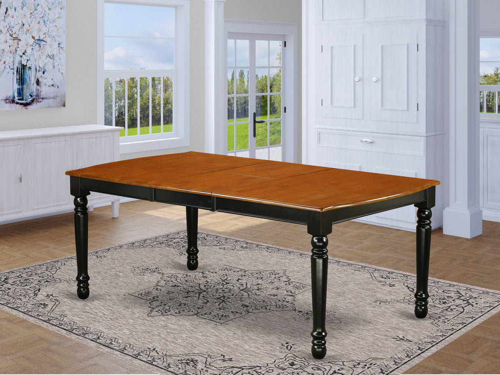 East West Furniture DOT-BCH-T Dover  Kitchen Dining Table - a Rectangle Wooden Table Top with Butterfly Leaf & Stylish Legs