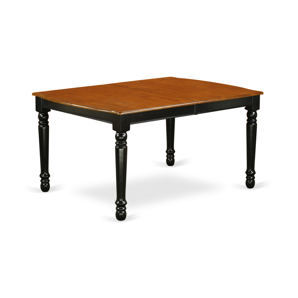 East West Furniture DOT-BCH-T Dover  Kitchen Dining Table - a Rectangle Wooden Table Top with Butterfly Leaf & Stylish Legs
