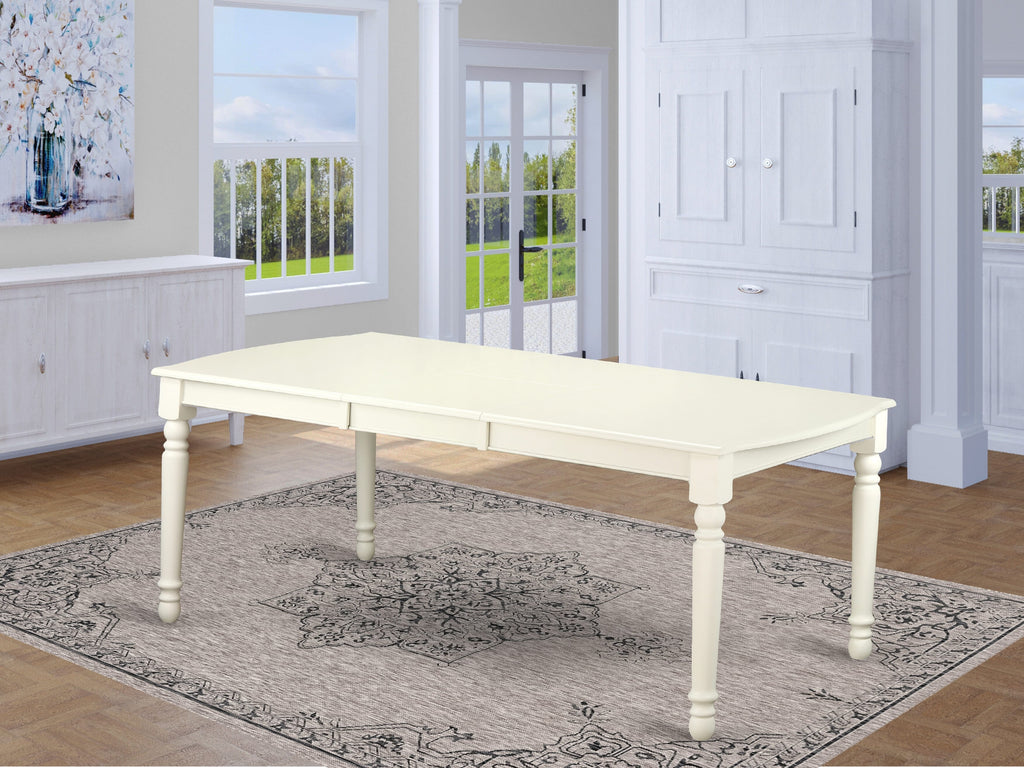 East West Furniture DOT-LWH-T Dover  Modern Kitchen Table - a Rectangle Dining Table Top with Butterfly Leaf & Stylish Legs