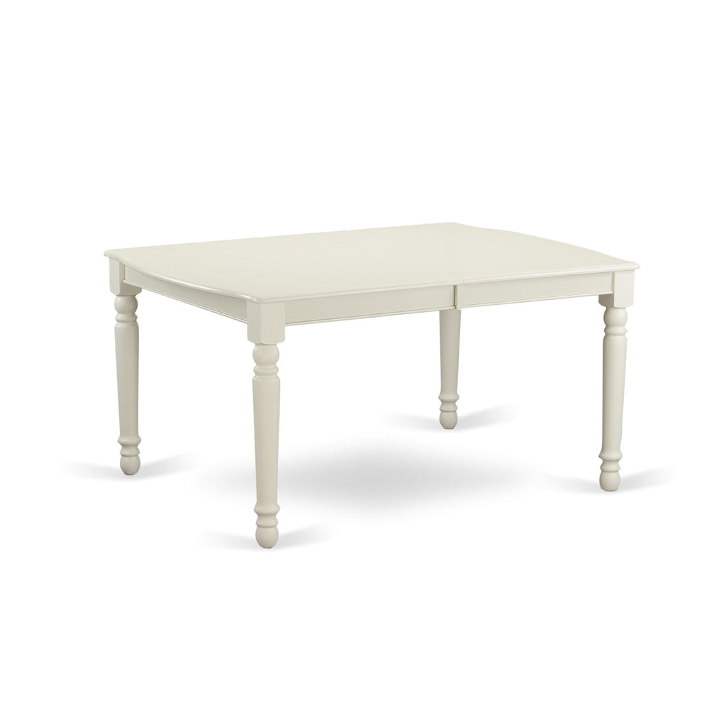 East West Furniture DOT-LWH-T Dover  Modern Kitchen Table - a Rectangle Dining Table Top with Butterfly Leaf & Stylish Legs