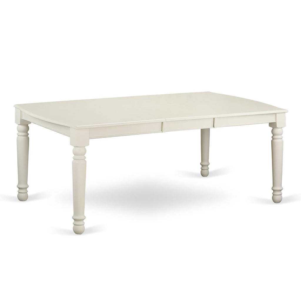 East West Furniture DOT-LWH-T Dover  Modern Kitchen Table - a Rectangle Dining Table Top with Butterfly Leaf & Stylish Legs