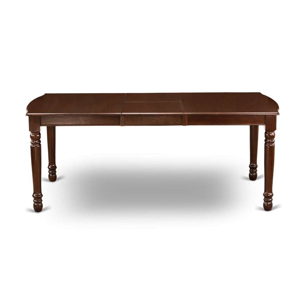 East West Furniture DOT-MAH-T Dover  Dining Table - a Rectangle Wooden Table Top with Butterfly Leaf & Stylish Legs