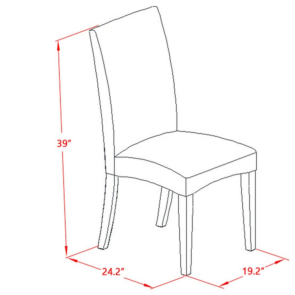 East West Furniture X027DR207-5 5 Piece Dining Table Set for 4 Includes a Rectangle Kitchen Table with X-Legs and 4 Gray Linen Fabric Parsons Dining Chairs