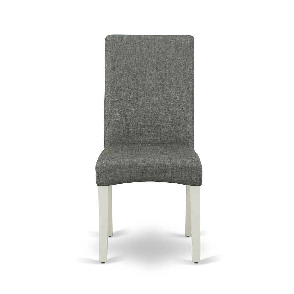 East West Furniture X027DR207-5 5 Piece Dining Table Set for 4 Includes a Rectangle Kitchen Table with X-Legs and 4 Gray Linen Fabric Parsons Dining Chairs