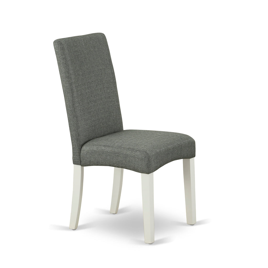East West Furniture X027DR207-5 5 Piece Dining Table Set for 4 Includes a Rectangle Kitchen Table with X-Legs and 4 Gray Linen Fabric Parsons Dining Chairs