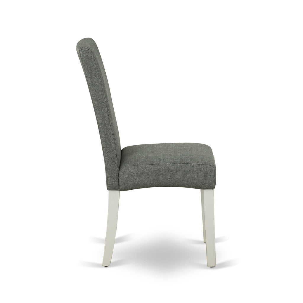 East West Furniture X027DR207-5 5 Piece Dining Table Set for 4 Includes a Rectangle Kitchen Table with X-Legs and 4 Gray Linen Fabric Parsons Dining Chairs