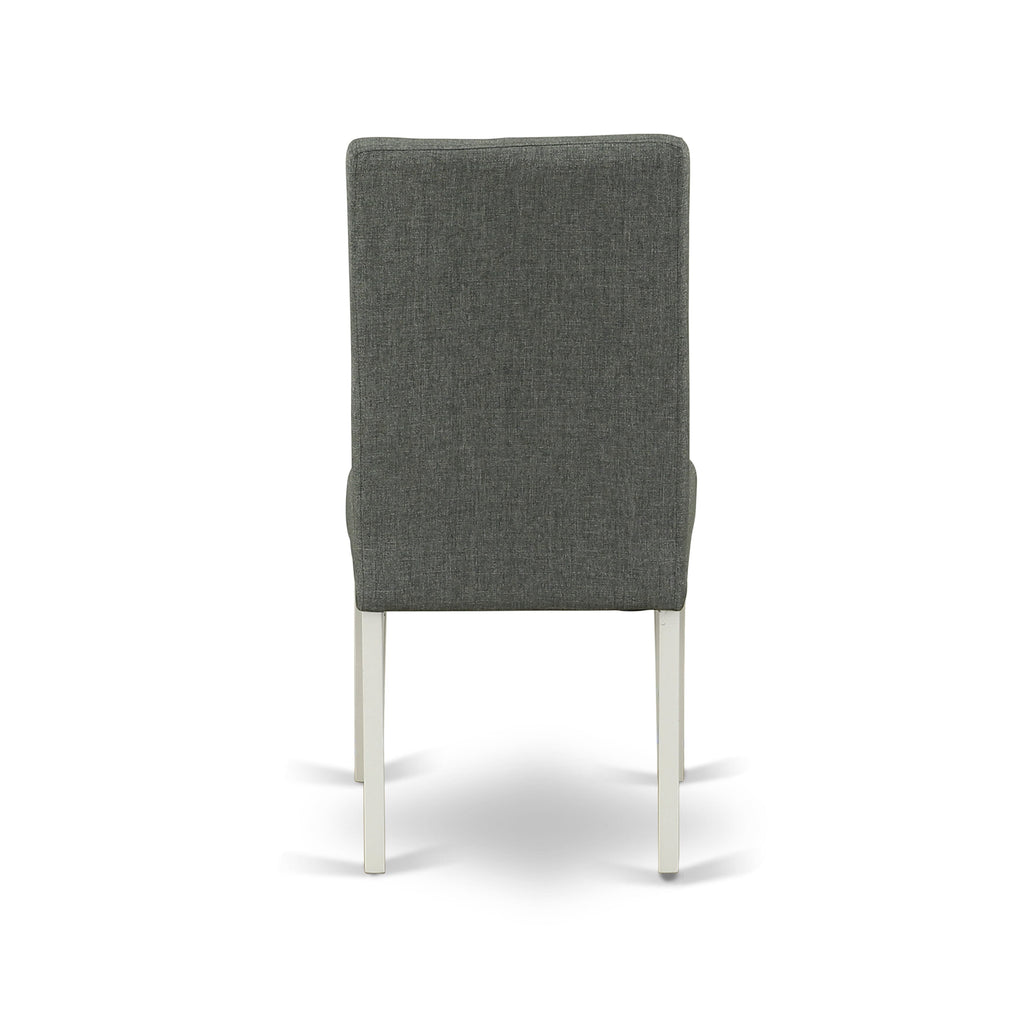 East West Furniture X027DR207-5 5 Piece Dining Table Set for 4 Includes a Rectangle Kitchen Table with X-Legs and 4 Gray Linen Fabric Parsons Dining Chairs